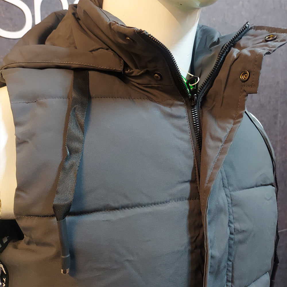 OFF WHITE EXCLUSIVE QUILTED SLEEVELESS JACKET-SKY GREY