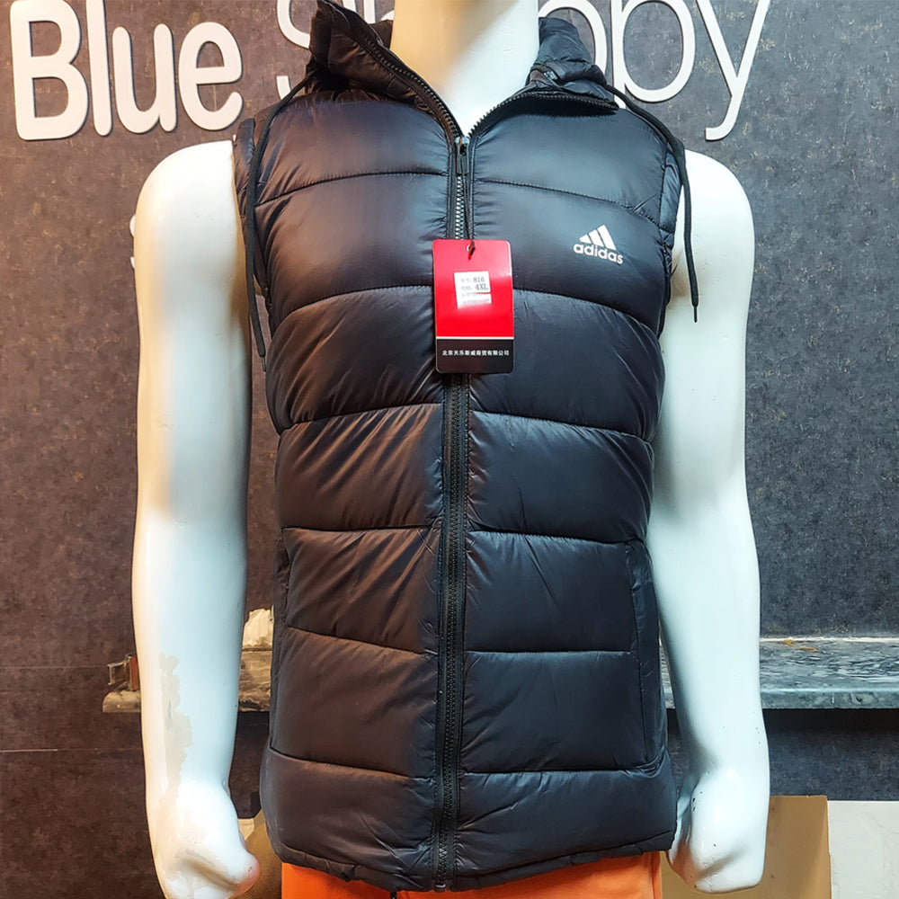 AD EXCLUSIVE QUILTED SLEEVELESS JACKET-BLACK