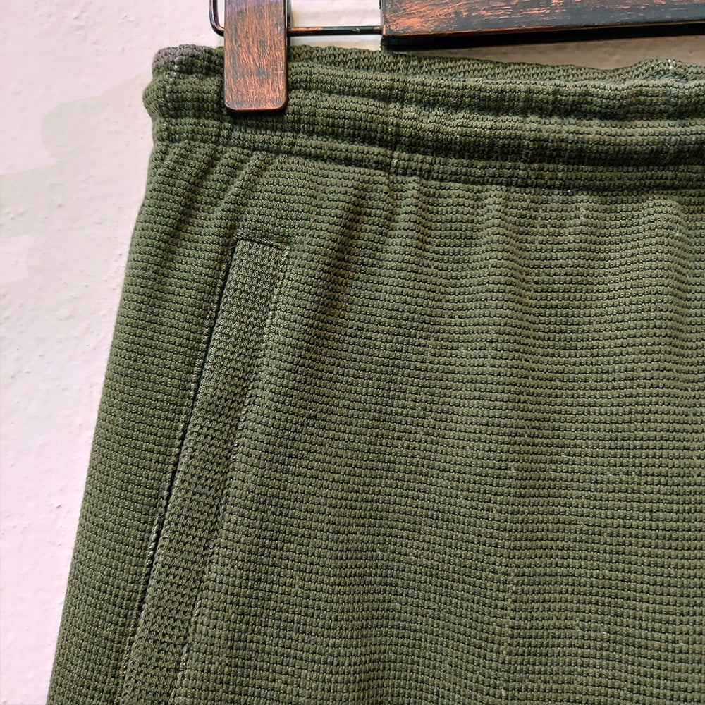 TEXTURE OPEN BOTTOM TROUSER  GREEN