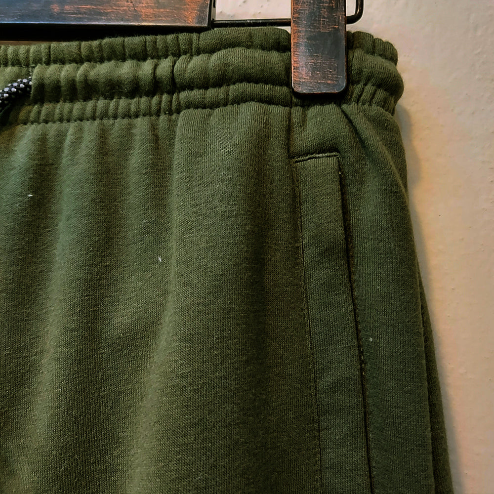 TEXTURE OPEN BOTTOM TROUSER  GREEN