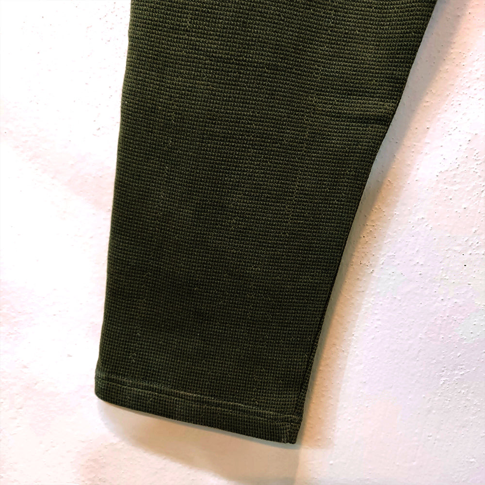 TEXTURE OPEN BOTTOM TROUSER  GREEN