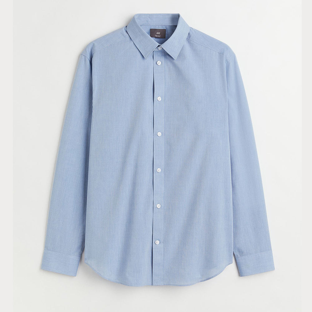 HM Easy-iron shirt Slim Fit BLUE SHIRT