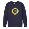 logo-embroided long-sleeve navy sweatshirt