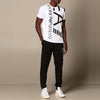 ARMNI WHITE stretch cotton T-shirt with big logo