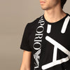 ARMNI BLACK stretch cotton T-shirt with big logo