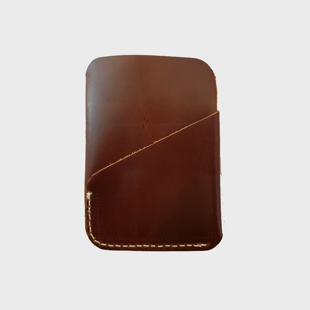 GENUINE PULL UP LEATHER DARK BROWN MINI WALLET
