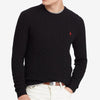 RL CABLE KNIT COTTON BLACK  SWEATER