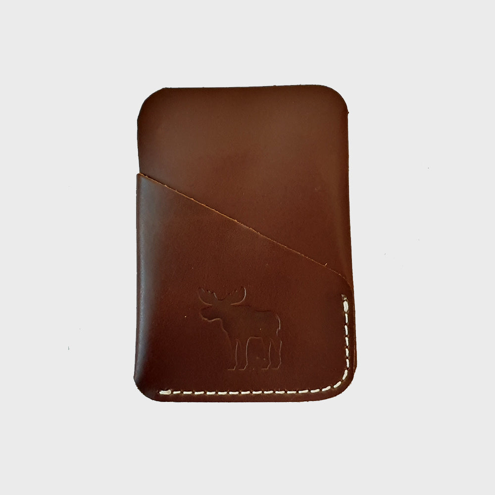 GENUINE PULL UP LEATHER DARK BROWN MINI WALLET
