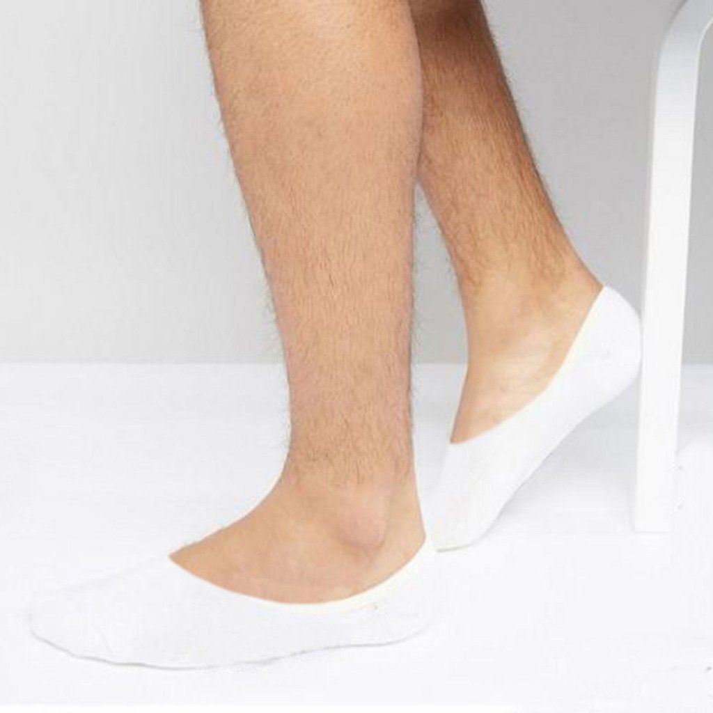 SOFT TOUCH-Invisible 3 Pair Plain White Socks (764189802614)