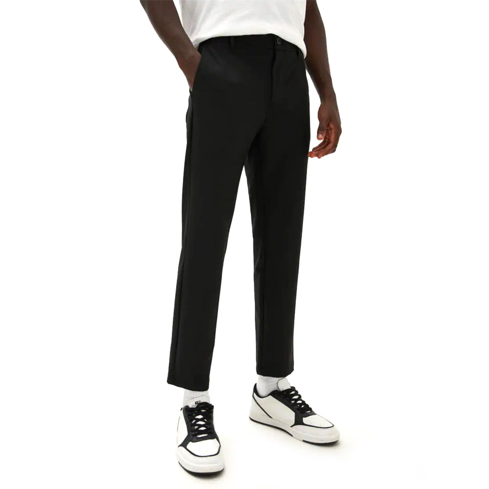 P&B POWER STRETCH SLIM FIT BLACK CHINO TROUSER
