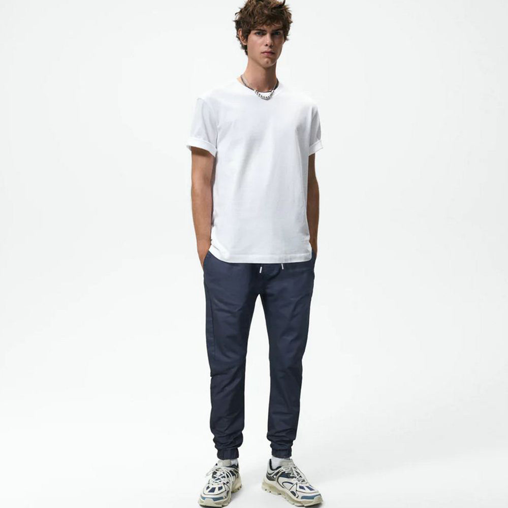 ZRA  cotton strech cargo trousers-NAVY