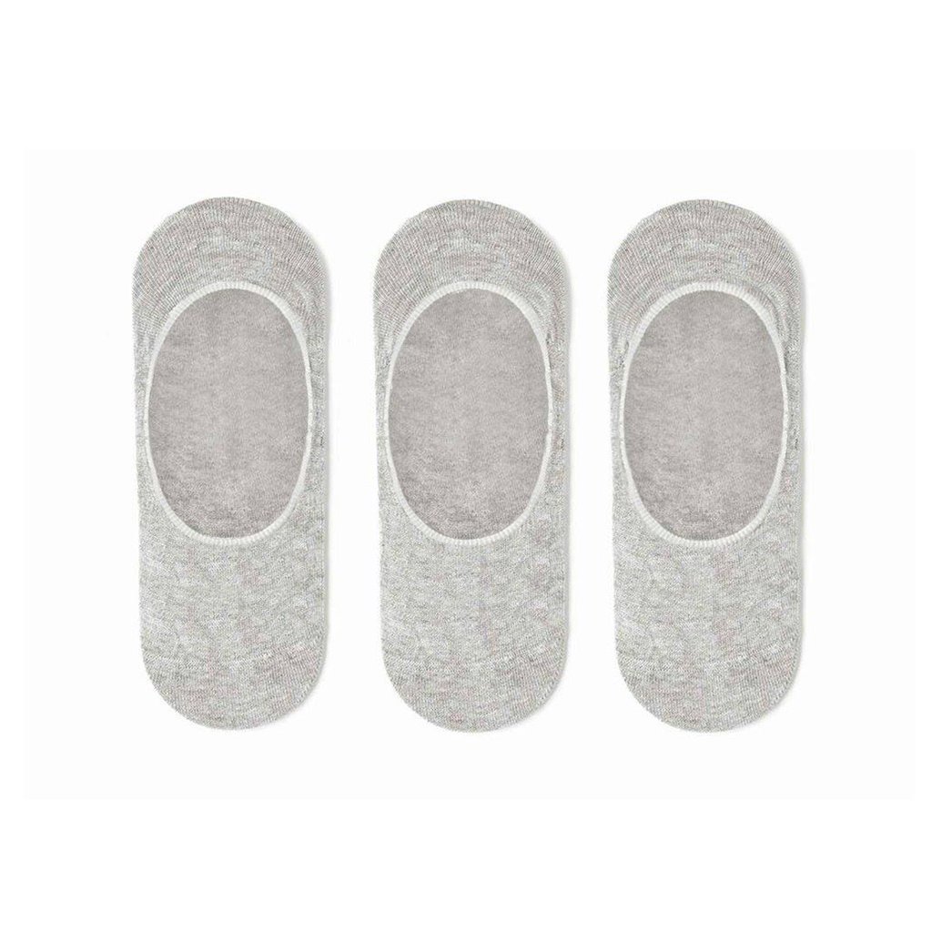 SOFT TOUCH-Invisible 3 Pair Plain Grey Socks (764189737078)