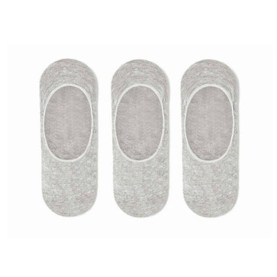 SOFT TOUCH-Invisible 3 Pair Plain Grey Socks (764189737078)