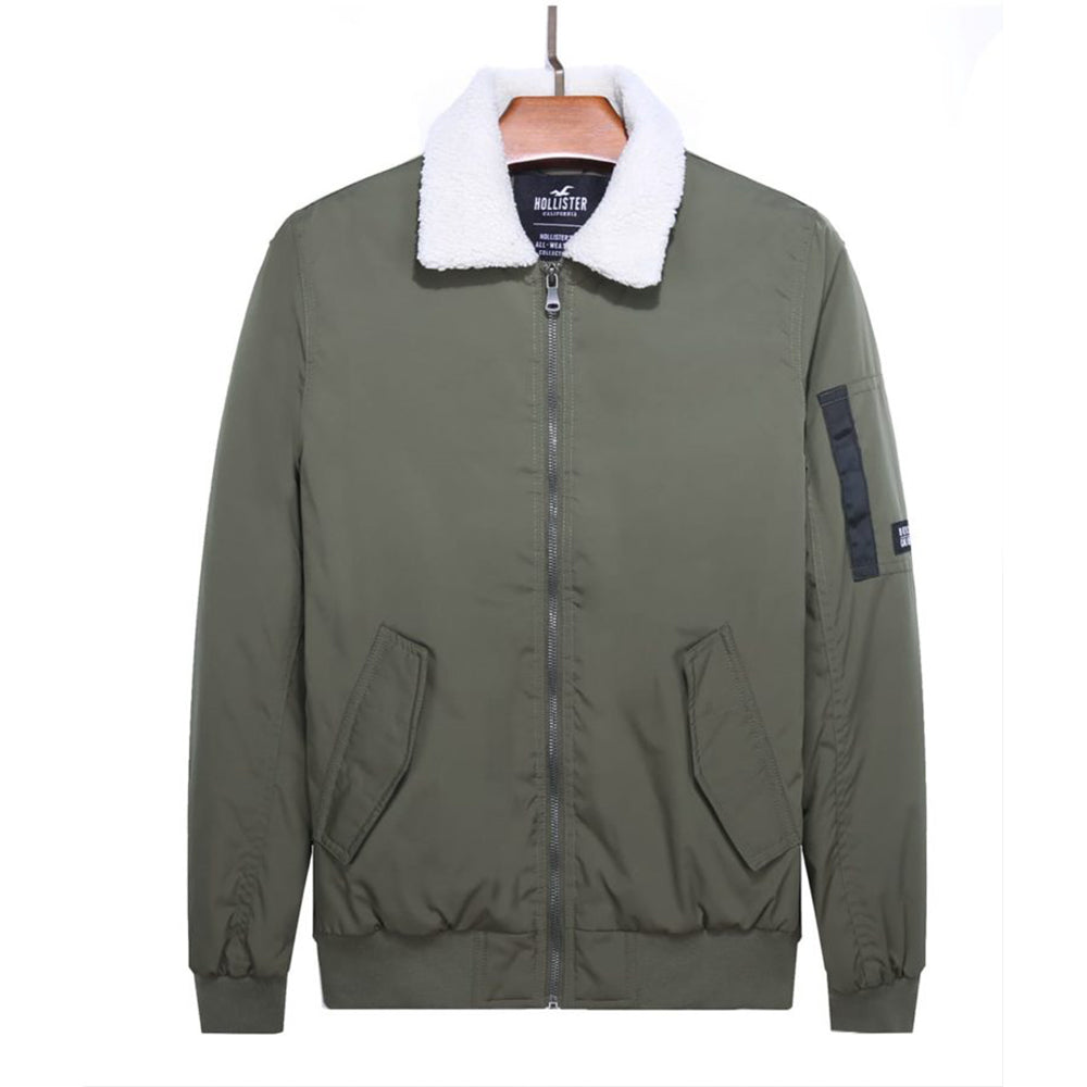 HOLSTR FUR COLLAR olive BOMBER JACKET