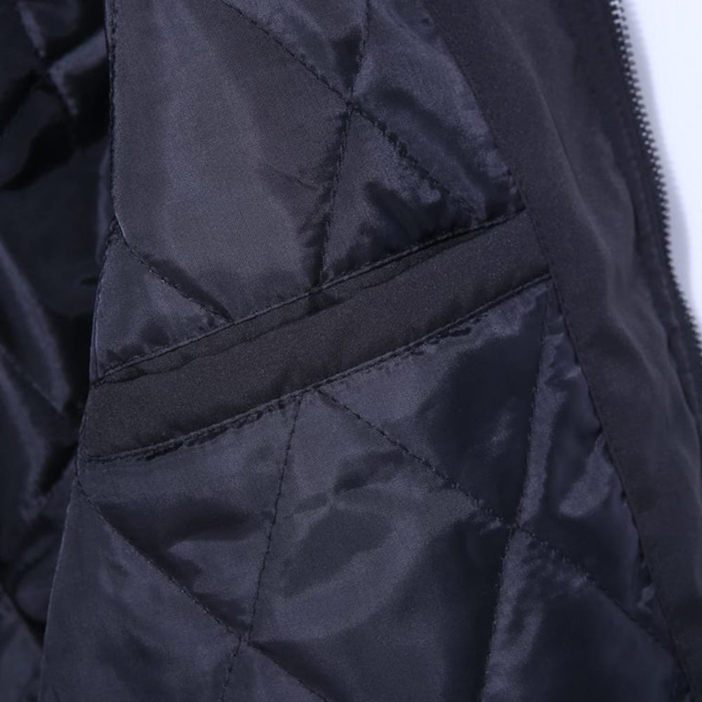 HOLSTR FUR COLLAR BLACK BOMBER JACKET