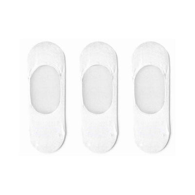 SOFT TOUCH-Invisible 3 Pair Plain White Socks (764189802614)